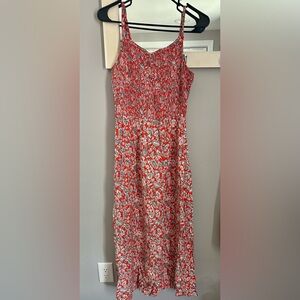 Old Navy Red and White Patterned Dress